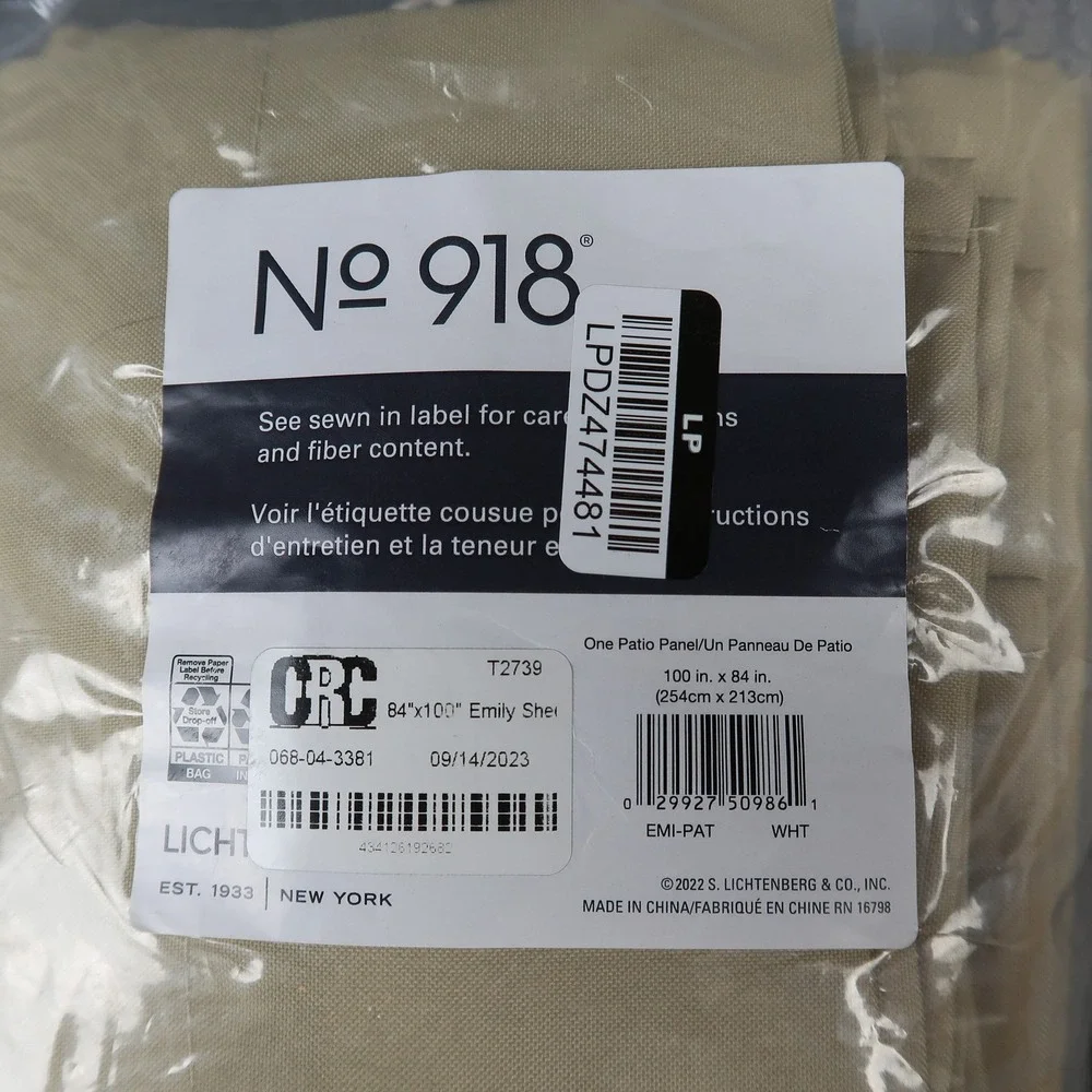 No 918 Patio Panel Curtain 100x84 Emily Sheer Panel Neutral Beige Window‎ Decor